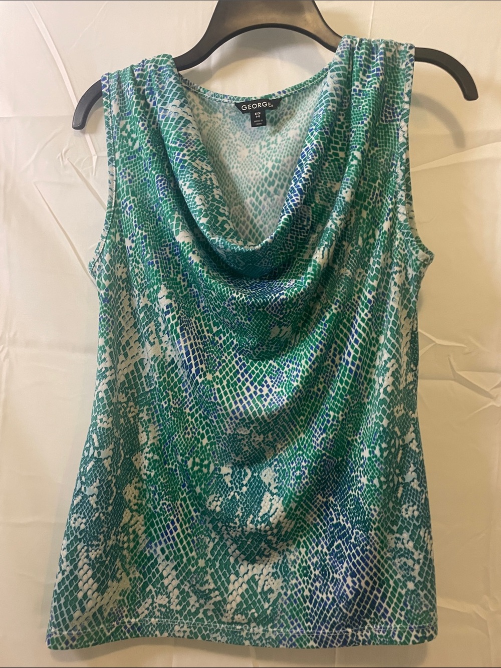 George Teal and Blue Cowl Neck Sleeveless Camisole